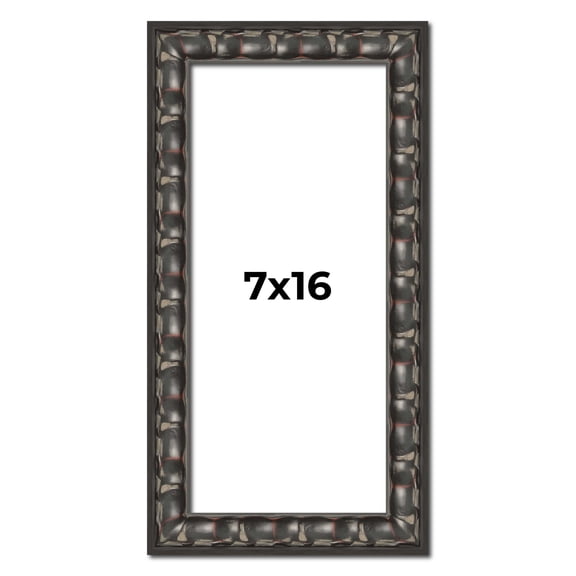 7x16 Frame Black-Brown Medieval Solid Wood Picture Frame | 1.5 Inch Moulding Width | Gotham Beveled