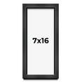 thumbnail image 1 of 7x16 Frame Black Charcoal Grey Wood Textured Picture Frame | 0.75 Inch Moulding Width | Gunmetal, 1 of 8