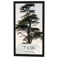 thumbnail image 1 of 7x16 Frame Black Charcoal Grey Wood Textured Picture Frame | 0.75 Inch Moulding Width | Gunmetal, 1 of 8