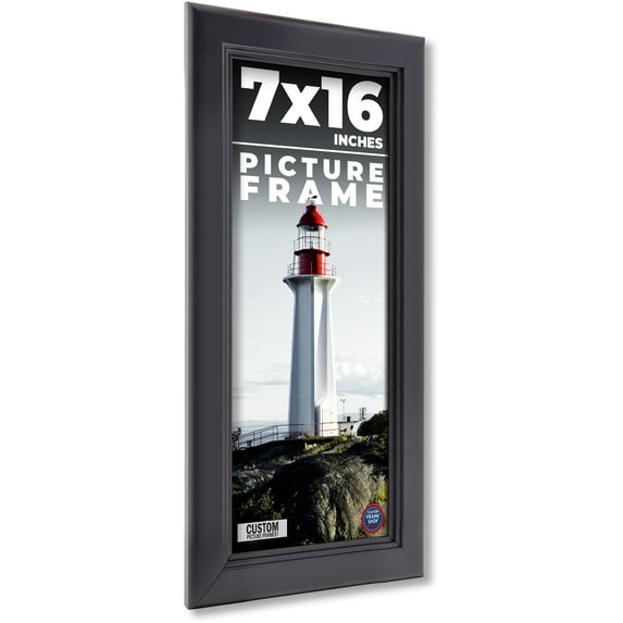 7x16 Frame Black Passaggi Solid Wood Picture Frame Width 1.5 Inches | Interior Frame Depth 0.5