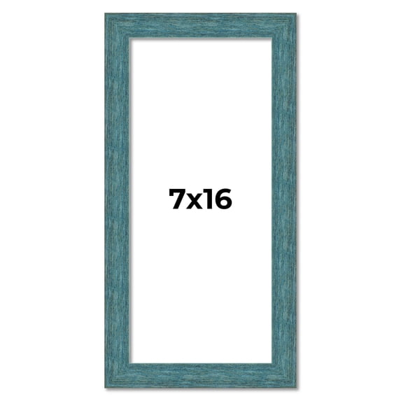 7x16 Frame Blue Rustic Barnwood Solid Wood Picture Frame Width 1.25 Inches | Interior Depth 0.5