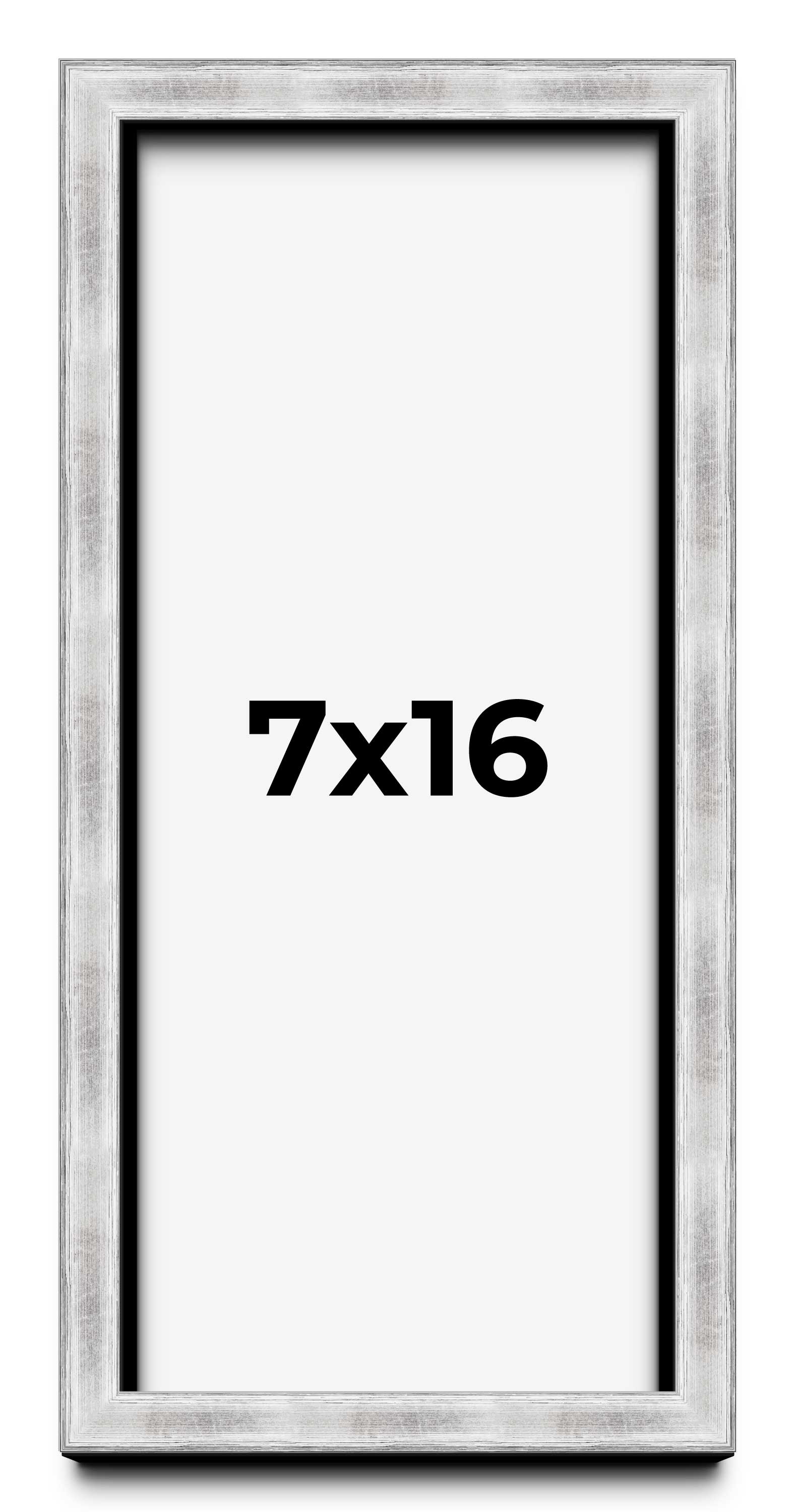 7x16 Frame Brushed Silver Solid Wood Picture Frame | 0.75 Inch Moulding ...