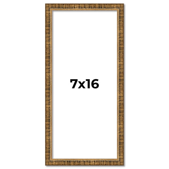 7x16 Frame Gold Kingsley Distressed Solid Wood Picture Frame Width 0.75 Inches | Interior Frame