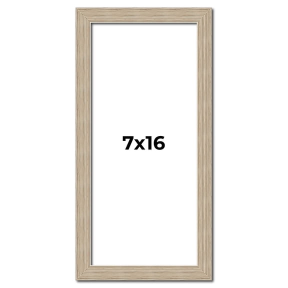 7x16 Frame Grey Solid Wood Picture Frame Width 1 Inches | Interior Frame Depth 0.5 Inches |