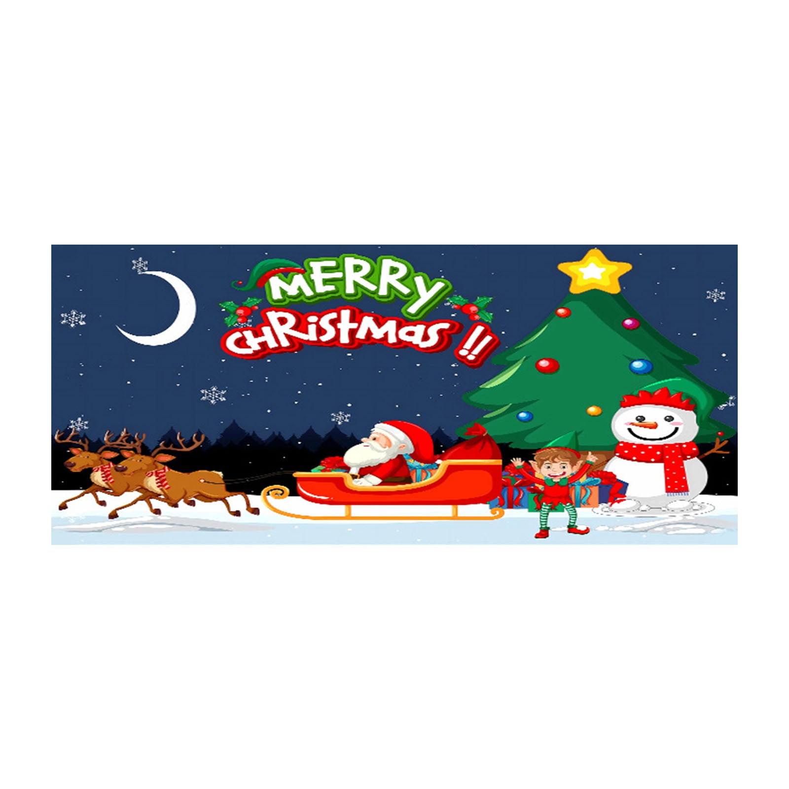 7x16 Ft Holy Night Christmas Outdoor Garage Door Banner Red Blue Night