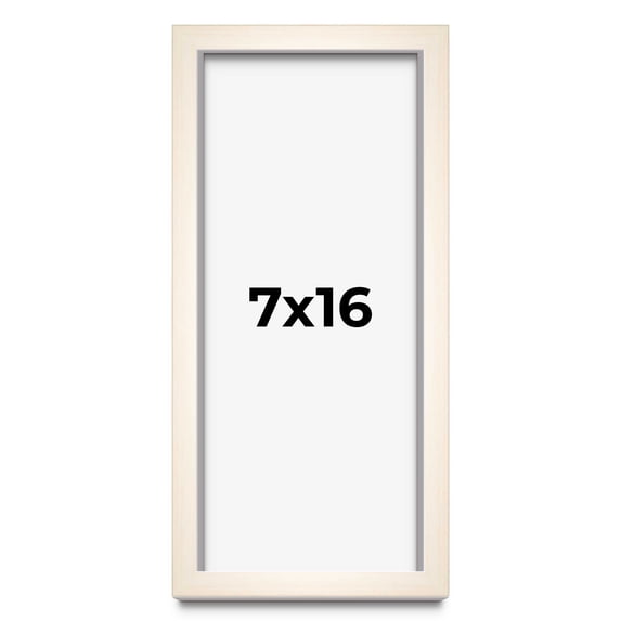 7x16 Shadow Box Cream of Wheat White Washed Display Frame | 0.875 Inches Deep Solid Wood Shadowbox