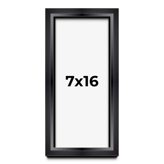 7x16 Shadow Box Frame Black | 1.25 inches Deep Real Wood Contemporary Shadowbox Display Frame | UV