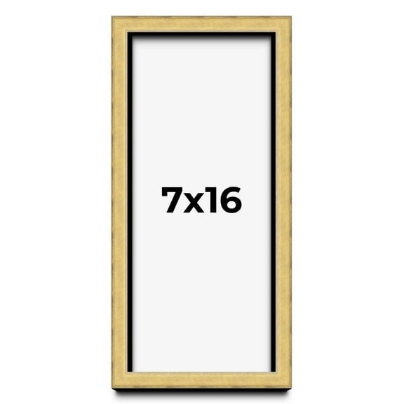 7x16 Shadow Box Frame Gold | 1.375 Inches Deep Real Wood Contemporary Shadowbox Display Frame | UV