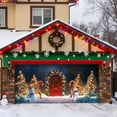 thumbnail image 1 of 7x16 ft Christmas Banner Cover, Garage Door Christmas Cover Winter Snow Scene Outdoor Large Garage Door Decors Xmas Candyland Village Backdrop for Wall House Holiday Party Decor, 1 of 5