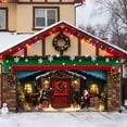 thumbnail image 1 of 7x16 ft Christmas Banner Cover, Garage Door Christmas Cover Winter Snow Scene Outdoor Large Garage Door Decors Xmas Candyland Village Backdrop for Wall House Holiday Party Decor, 1 of 5