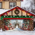 thumbnail image 1 of 7x16 ft Christmas Banner Cover, Garage Door Christmas Cover Winter Snow Scene Outdoor Large Garage Door Decors Xmas Candyland Village Backdrop for Wall House Holiday Party Decor, 1 of 5