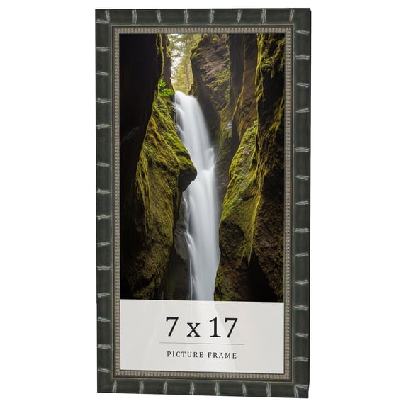 7x17 Frame Black Bamboo Solid Wood Picture Frame Width 1.5 Inches | Interior Frame Depth 0.5 Inches