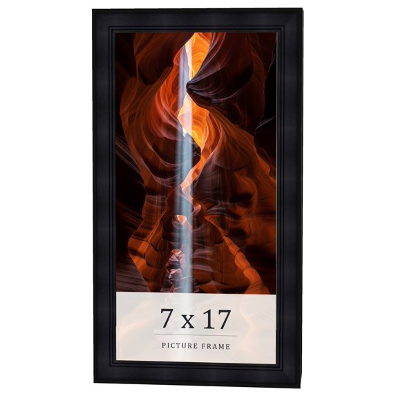 7x17 Frame Black Passaggi Solid Wood Picture Frame Width 1.5 Inches | Interior Frame Depth 0.5