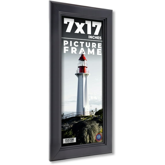 7x17 Frame Black Passaggi Solid Wood Picture Frame Width 1.5 Inches | Interior Frame Depth 0.5
