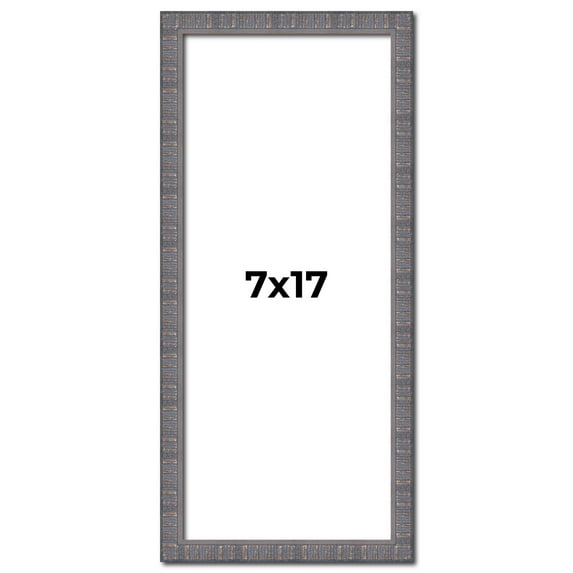 7x17 Frame Blue Kingsley Pewter Solid Wood Picture Frame Width 0.75 Inches |Interior Depth 0.5
