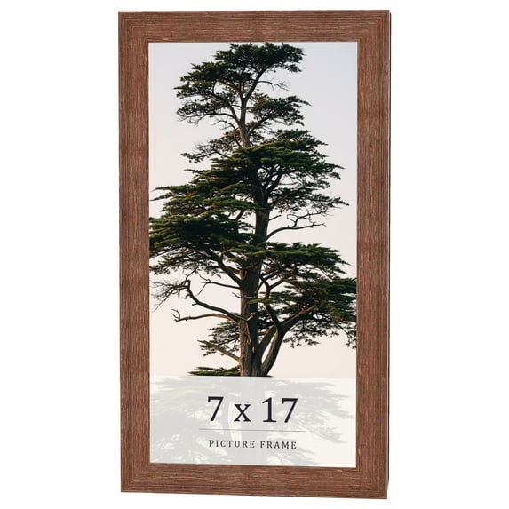 7x17 Frame Brown Farmhouse Solid Wood Picture Frame Width 1.5 Inches | Interior Frame Depth 0.5