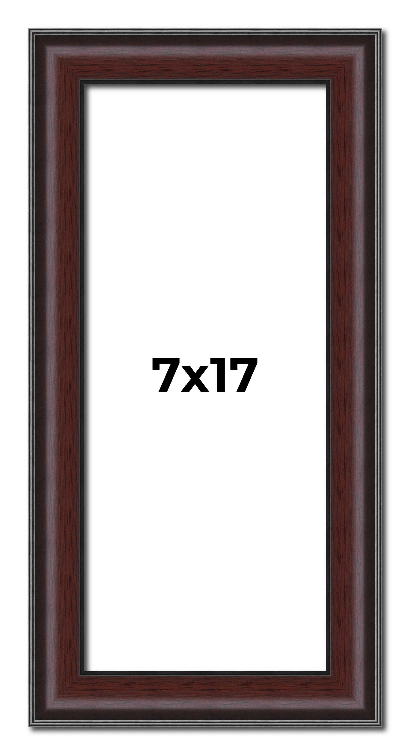 7x17 Frame Brown Round Mahogany Solid Wood Picture Frame | 1.625 Inch ...