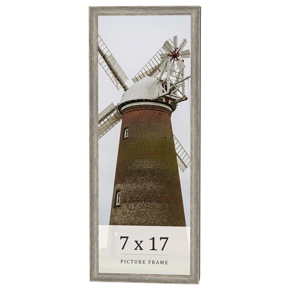 7x17 Frame Grey Solid Wood Picture Frame Width 1 Inches | Interior Frame Depth 0.5 Inches |