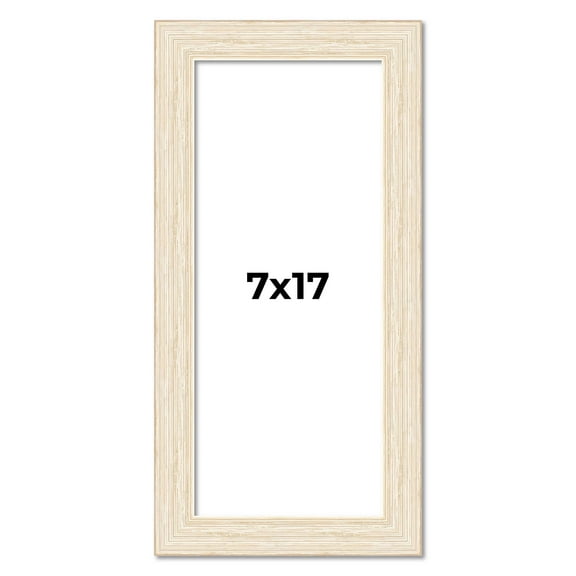 7x17 Frame White Barnwood Picture Frame Includes UV Acrylic Plexiglass, Acid Free Foam Backing