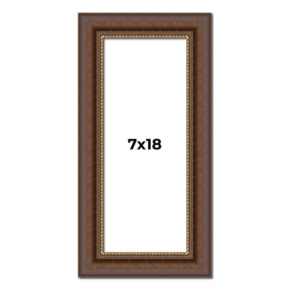 7x18 Copper and Brown Real Wood Picture Frame Width 2 inches | Interior Frame Depth 0.5 inches |