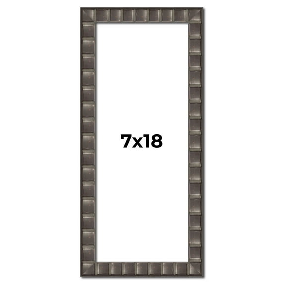 7x18 Frame Black Brown Chestnut Mosaic Solid Wood Picture Frame | 1.125 Inch Moulding Width |