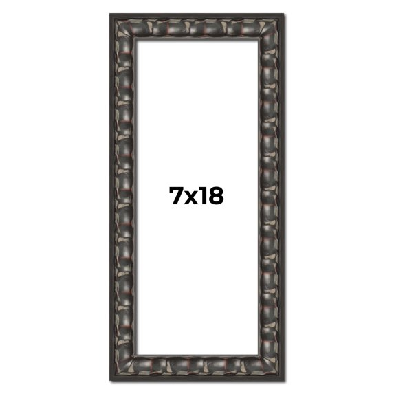 7x18 Frame Black-Brown Medieval Solid Wood Picture Frame | 1.5 Inch Moulding Width | Gotham Beveled