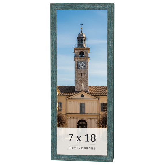 7x18 Frame Blue Rustic Barnwood Solid Wood Picture Frame Width 1.25 Inches | Interior Depth 0.5