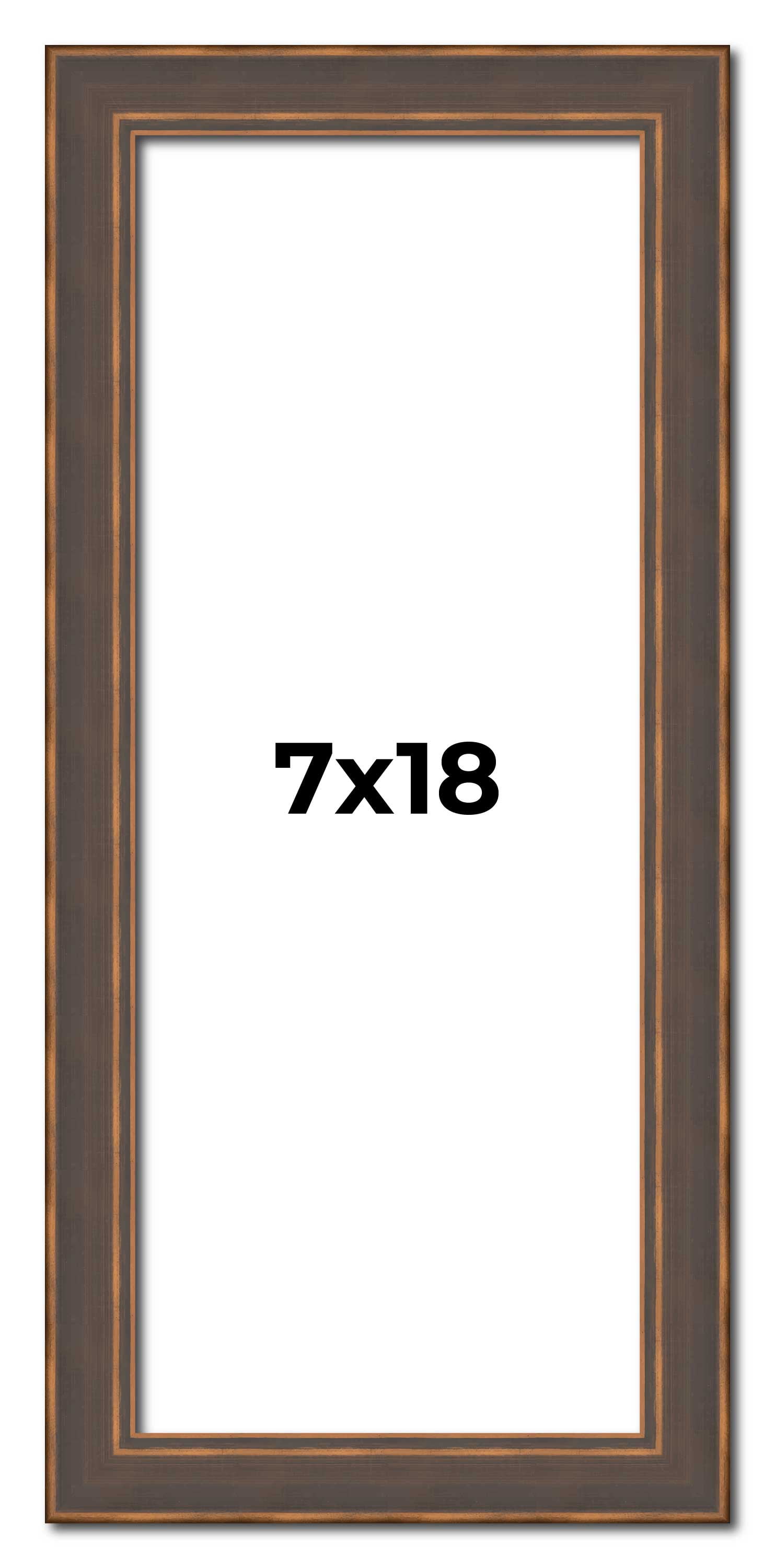 7x18 Frame Golden Caramel Solid Wood Bronze Picture Frame | 1.25 Inch ...