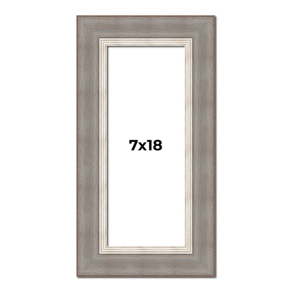 7x18 Frame Grey Real Wood Picture Frame Width 2.75 Inches | Interior Frame Depth 0.5 Inches | Linus