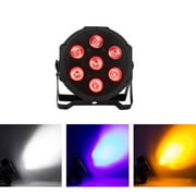 7x18W RGBWA UV 6in1 Lighting Flat Par Light Remote And DMX Control Uplighting Sound Activated Auto Run LED DJ Lights For Christmas Wedding, Party, Disco, Club, KTV