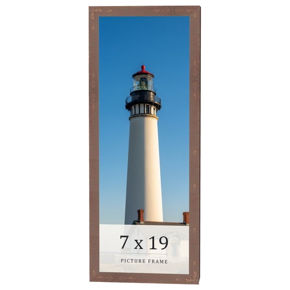 7x19 Distressed Brown Real Wood Picture Frame Width 1.25 inches | Interior Frame Depth 0.5 inches |