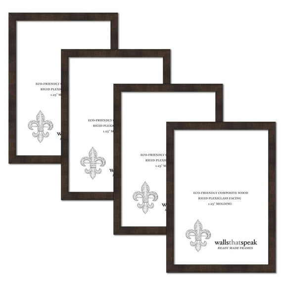 7x19 Espresso Brown Picture Frame for Puzzles Posters Photos or Artwork, Set of 4