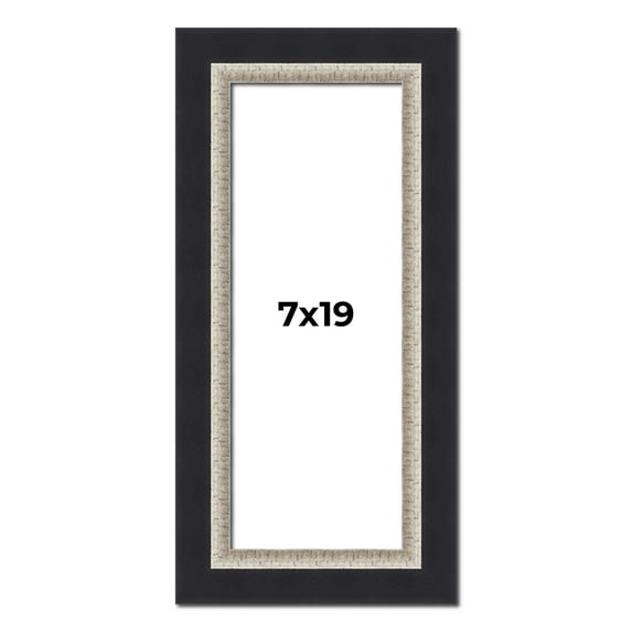 7x19 Frame Black Real Wood Picture Frame Width 2.25 Inches | Interior Frame Depth 0.5 Inches |