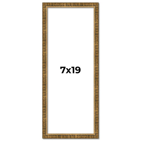 7x19 Frame Gold Kingsley Distressed Solid Wood Picture Frame Width 0.75 Inches | Interior Frame