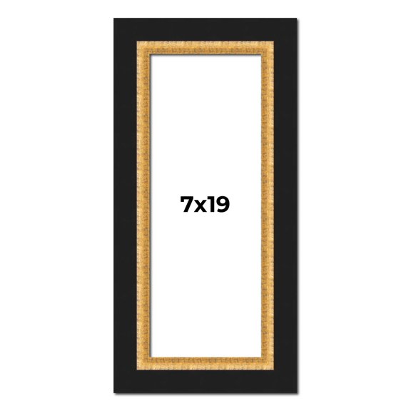 7x19 Frame Gold Real Wood Picture Frame Width 2.25 Inches | Interior Frame Depth 0.5 Inches |