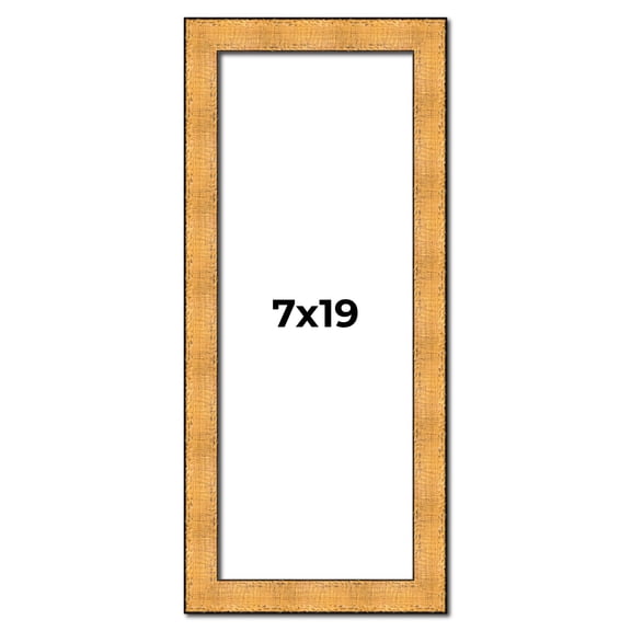7x19 Frame Gold Rustic Solid Wood Picture Frame | 1.25 Inch Wide Moulding | Rustique Gold