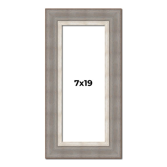 7x19 Frame Grey Real Wood Picture Frame Width 2.75 Inches | Interior Frame Depth 0.5 Inches | Linus