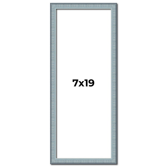 7x19 Frame Rustic Sky Blue Solid Wood Picture Frame | 0.75 Inch Moulding Width |Includes UV Acrylic