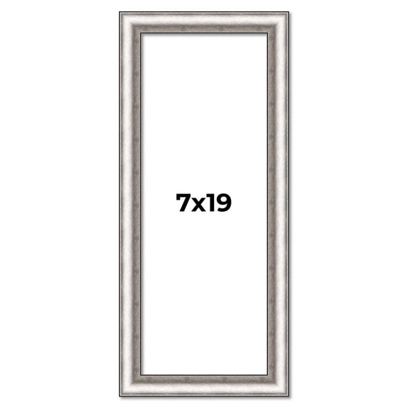 7x19 Frame Silver Real Wood Picture Frame Width 1.25 Inches | Interior Frame Depth 0.5 Inches |