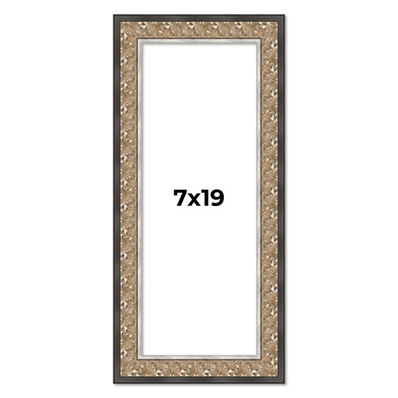7x19 Frame Silver Real Wood Picture Frame Width 1.75 Inches | Interior Frame Depth 0.5 Inches |