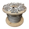 thumbnail image 1 of 7x19 Galvanized Aircraft Cable Wire Rope 1/4" 250 ft with 1/4" Aluminum Sleeves - 100 Sleeves, 1 of 3