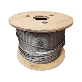 7x19 Galvanized Aircraft Cable Wire Rope 3/8" 200 ft – No Sleeves