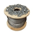 thumbnail image 1 of 7x19 Galvanized Aircraft Cable Wire Rope 5/16" 200 ft with 5/16" Cable Clamps Clips - 6 Clamps, 1 of 4