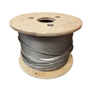 7x19 PVC Coated Galvanized Cable Wire Rope, 3/16 in 1/4 in, 250 ft Coil, No Clamps Included