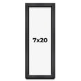 thumbnail image 1 of 7x20 Frame Black Charcoal Grey Wood Textured Picture Frame | 0.75 Inch Moulding Width | Gunmetal, 1 of 8