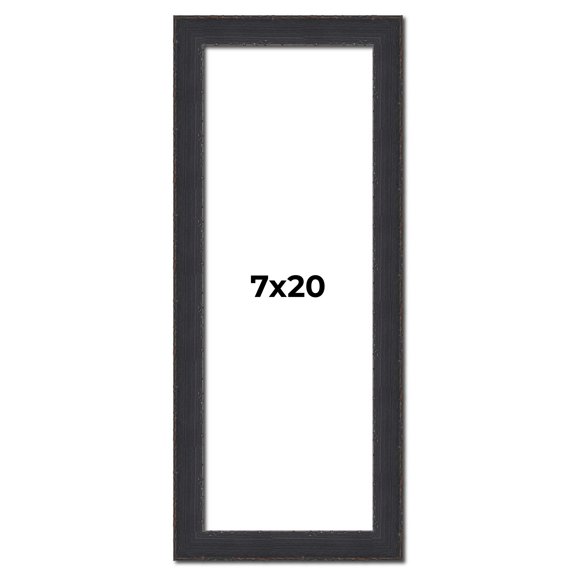 7x20 Frame Black Real Wood Picture Frame Width 1.25 Inches | Interior Frame Depth 0.5 Inches |