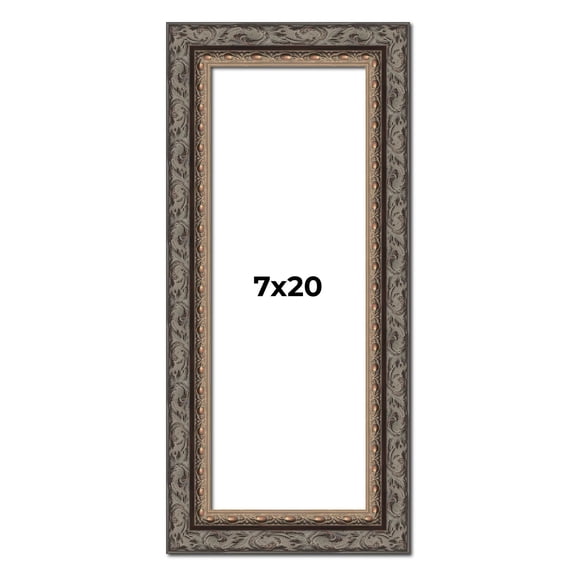7x20 Frame Black Real Wood Picture Frame Width 2 inches | Interior Frame Depth 0.5 inches | Fitz