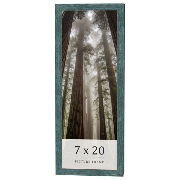 7x20 Frame Blue Rustic Barnwood Solid Wood Picture Frame Width 1.25 Inches | Interior Depth 0.5