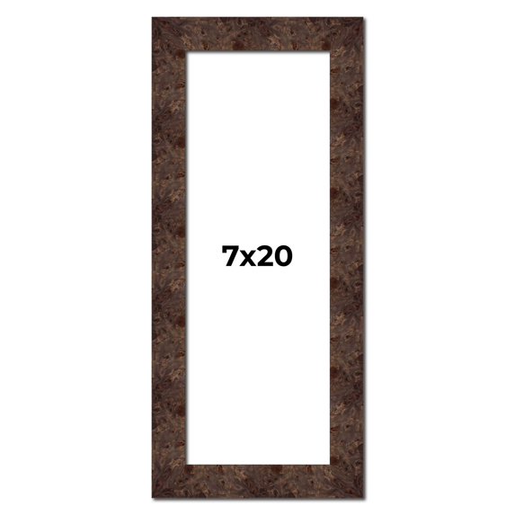7x20 Frame Brown Burl Real Wood Picture Frame Width 1.625 Inches | Interior Frame Depth 0.5 Inches