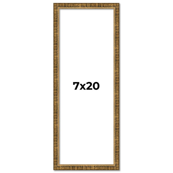 7x20 Frame Gold Kingsley Distressed Solid Wood Picture Frame Width 0.75 Inches | Interior Frame